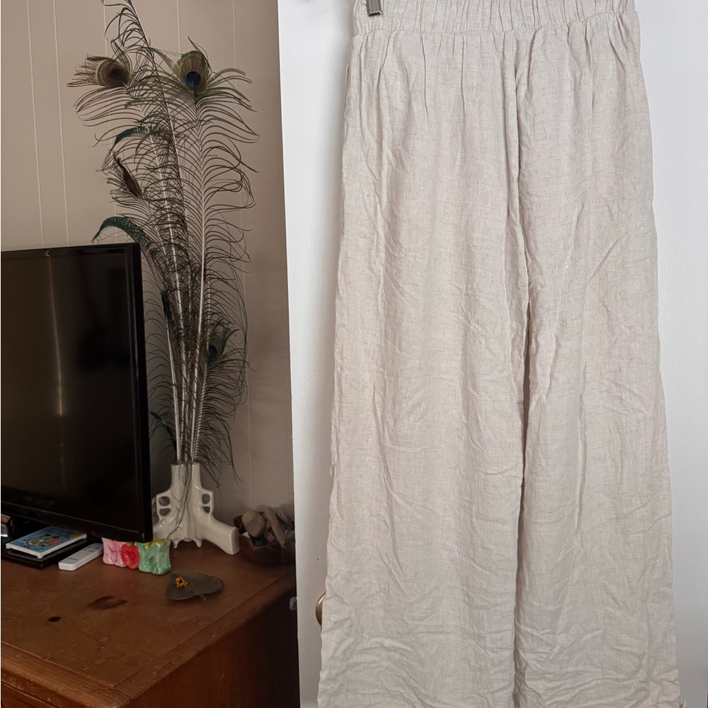 By Together Cream Linen Pants